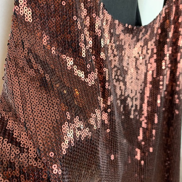 French Connection Sleeveless Bronze Sequins Dress 10 - Picture 3 of 7